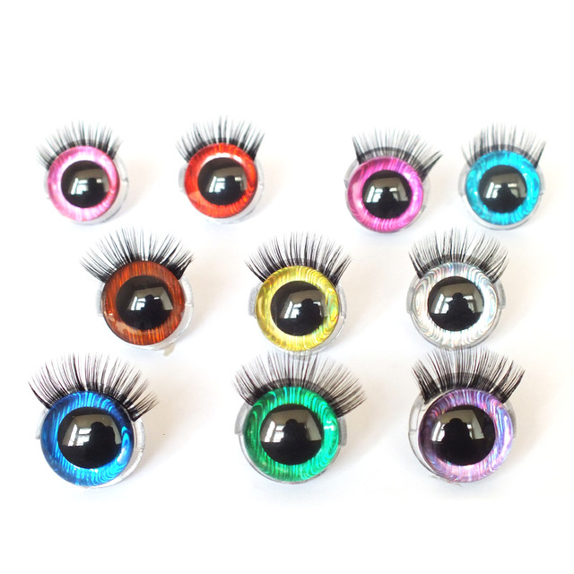 20sets 20mm 3d Eyes Safety Eyes With Eyelashes-flashing Eyes For Amigurumi  Crochet Stuffed Animal Doll Accessories - Dolls Accessories - AliExpress